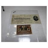 1904 US Philippines Quartermasters Check & 1921
