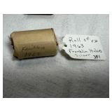 Roll of (20) 1963 Franklin Half Dollars