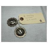 (2) Sterling Silver Conchos (.9 Oz)