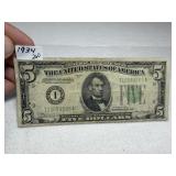 1934 $5 Note Bank of Minneapolis