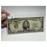 1934 A $5 Note Bank of Chicago