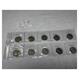 (10) Buffalo Nickels