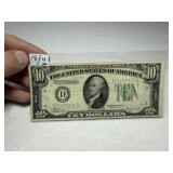 1934 C $10 Note Bank of Cleveland