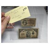 1863 10-cent Note & 1923 Canadian 25-Cent Note