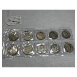 (10) Silver Half Dollars