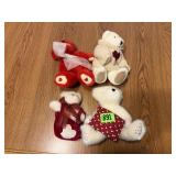 4 Plush Collectible Valentine Bears