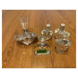 Lot of 5 Crystal Looking Perfume Bottles