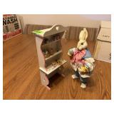 Easter Bunny with Eggs & Decorative Shelf