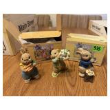 3 Easter Bunny Family Figurines