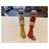 Vintage Glass Top Gas Pump Salt & Pepper Shakers