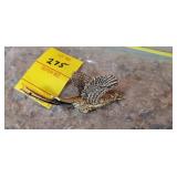 Vintage Signed ART Pheasant Broach Rhinestone Eye