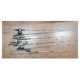 9 Fishing Rods - some with Reels