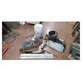 Assorted Buckets, Chains, Cords, Wire, Etc