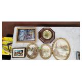 Assorted Framed Wall Art & Clock
