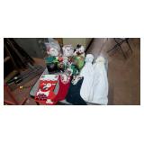 Assorted Christmas Items & Pillowcase Dolls