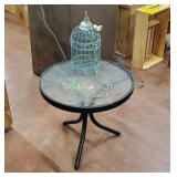 Bird Cage & Glass Top Patio Table