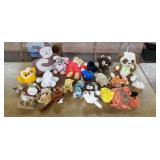 Ceramic Bear Coin Bank & Assorted Plush Toys