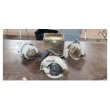 3 Circular Saws & Box of Saw Blades