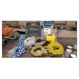 Milk Crate, Work Lights, Rope Assortment