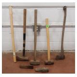 Lot of Axes, Hammers, Handle