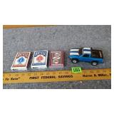 3 Sets Playing Cards + Dodge Toy Truck