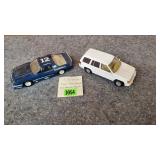 2 Toys: White Jeep DieCast & Plastic Racecar