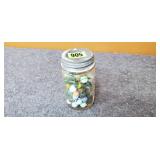 Vintage Glass Jar of Marbles