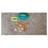 Hurst Corner Coin Purse w/ Assorted Coins