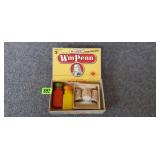 Wm Penn Cigar Box with Vintage S & P Shakers