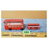 2 Small Toy Double Decker Buses