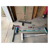 Variety of Squeegies, Scrub Brushes, Brooms