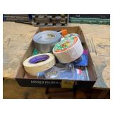Assorted Tapes, Tacks, Clamps, Wire, S Hooks