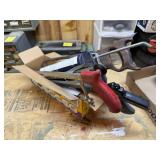 Assortment of Saws, Caulk Gun, Clamp/Grabber