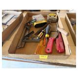 Assortment of Tools, Screwdrivers, Tape Measure,