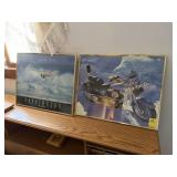 Framed Surfing & Motorcycle Artwork