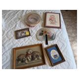 Asian Fan, Crossstitch, Wall Art, Embroidery Hoops