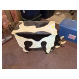 Wooden Holstein Cow Stool