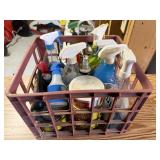 MIlk Crate of Assorted Cleaning Supplies