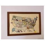 "One Nation Under God" Framed Embroidery