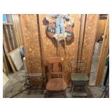 Side Table, Wooden Chair & Metal Stool/Seat