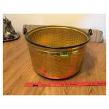 Brass-Colored Bucket Decor