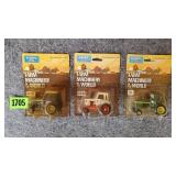 ERTL 'Farm Machinery of the World' 3 Toy Tractors
