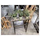 Decorative Stand w/(3) Artificial Plants