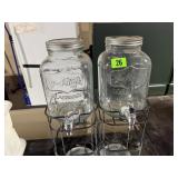 (2) Glass Drink Dispensers