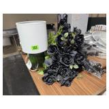 Artificial Black Roses, Lamp, Etc.