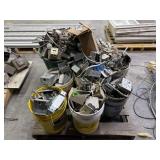 Several Buckets of Used Electrical Hardware