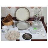Glassware, Baskets, Etc.