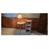 Table, Lamp, & Shelf