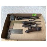 Old Tools, Advertising Squares, Etc.