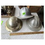 (3) Metal Hard Hats